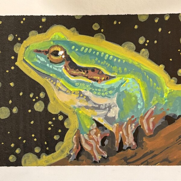 Midnight Frog -  Artist Trading Card ORIGINAL (1/1)