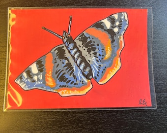 Admiral Butterfly -  Artist Trading Card ORIGINAL (1/1) - Alphabetical Animal Series - EastridgeStudios