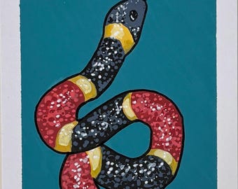 Coral Snake -  Artist Trading Card ORIGINAL (1/2) - OilsByEast