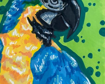 Parrot -  Artist Trading Card ORIGINAL (1/1) - OilsByEast