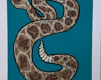Rattlesnake -  Artist Trading Card ORIGINAL (2/2) - OilsByEast