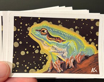Midnight Frog STICKER - ACEO Artwork - EastridgeStudios