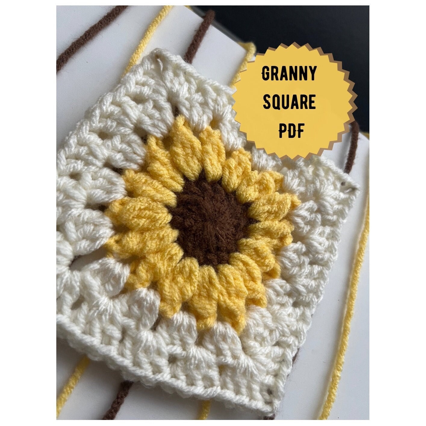 40 Sunflower Granny Square Crochet Patterns for Bright Blankets, Bags, and More 15 Sunflower granny square crochet