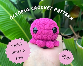 Mini Octopus haakpatroon PDF download beginnersvriendelijk amigurumi octopus haakpatroon