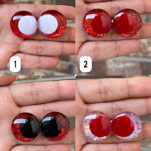 Kawaii hand painted glitter eyes for amigurumi