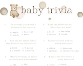 Teddy Bear Baby Trivia | Teddy Bear Baby Shower Theme | Baby Shower Games | Baby Shower | Baby Trivia
