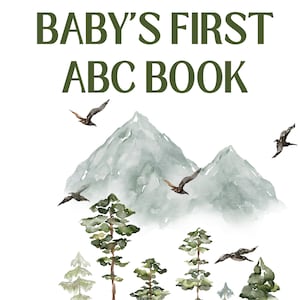 Baby&#39;s First ABC book | Woods baby shower | Woods Baby Book | Baby Shower Games | Baby Shower Activity | Baby Shower