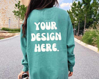 Comfort Colors 1566 Sweatshirt Mockup, Light Green Comfort Colors Mockup, 1566 Mockup, Comfort Colors Mock up, Back of Sweatshirt Mockup