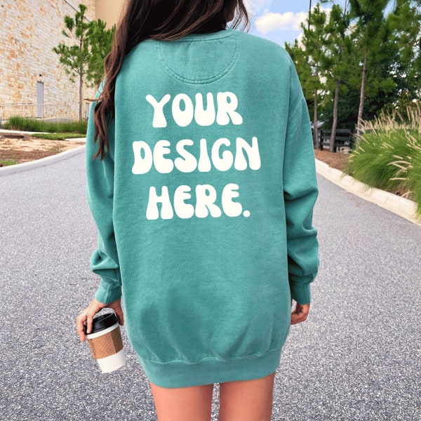 Comfort Colors 1566 Sweatshirt Mockup, Light Green Comfort Colors Mockup, 1566 Mockup, Comfort Colors Mock up, Back of Sweatshirt Mockup