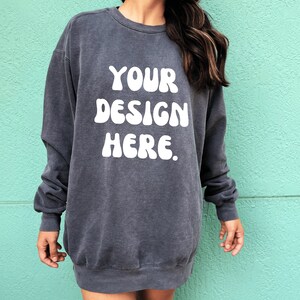 Comfort Colors 1566 Pepper Mockup, 1566 Sweatshirt Mockup, Trendy Black Mockup 1566, Oversized Sweatshirt, Comfort Colors Sweatshirt Mock up