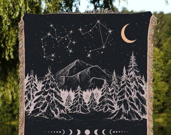 Constellation Tapestry Personalized | Custom Wedding Anniversary Gift Couples Custom Star Sign Blanket Woven Tapestry Thoughtful Wedding |