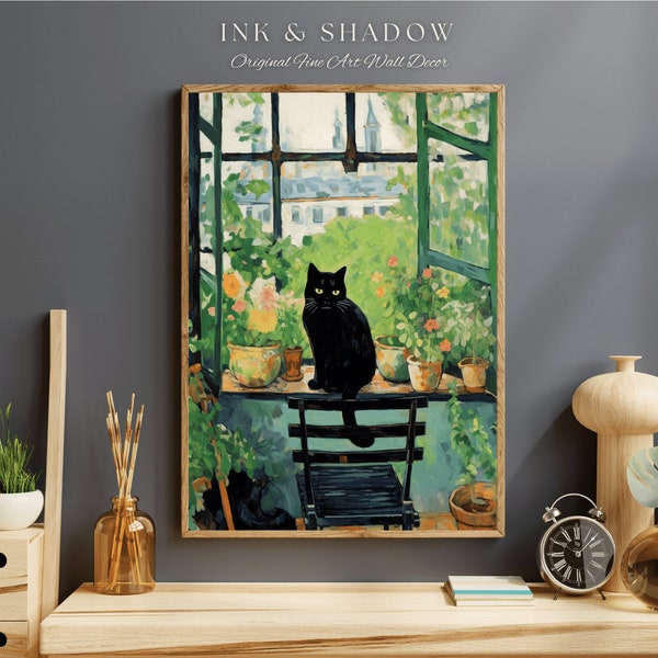 Whimsical Cat Print - Etsy