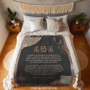 Father's Day Letter Blanket Woven | Personalized Throw Blanket Thoughtful Handwriting Sentimental Daddy Blanket Custom Gift for Dad From Son