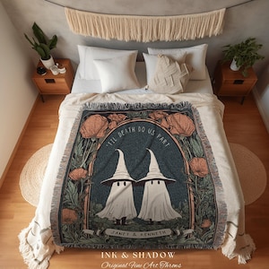 Til&#39; Death do us Part Couples Blanket Personalized Tapestry | Spooky Halloween Tapestry Woven Ghost Gifts Thoughtful Anniversary Gifts Goth