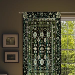 Forest Green Curtains Boho Decor Rustic Aesthetic Living Room Sage Green Home Decor | Housewarming Gift Cottagecore Bedroom Window Panels |