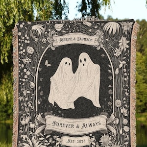 Marriage Blanket Gothic Wedding Gift | Personalized Name Tapestry Cottagecore Wedding Tapestry Custom Dating Anniversary Blanket &#39;Til Death&#39;