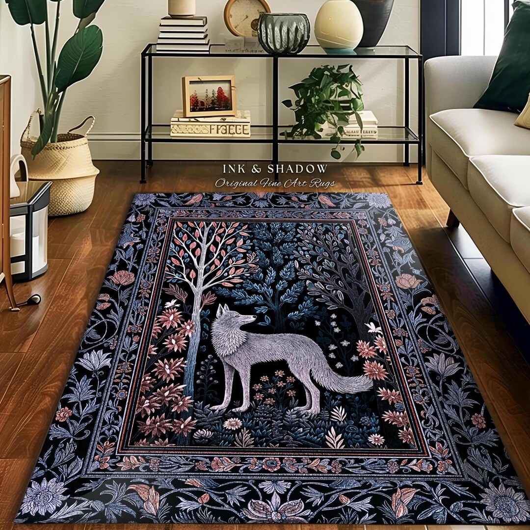 Dark Cottagecore Fairytale Area Rug | Storybook Forest Scandinavian ...