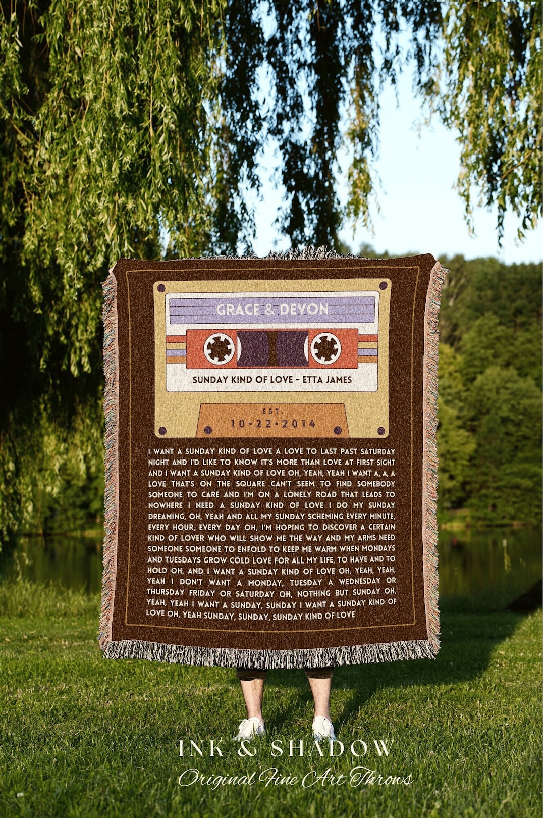 Song Lyric Blanket Custom Gift for Couples Meaningful Anniversary Gift