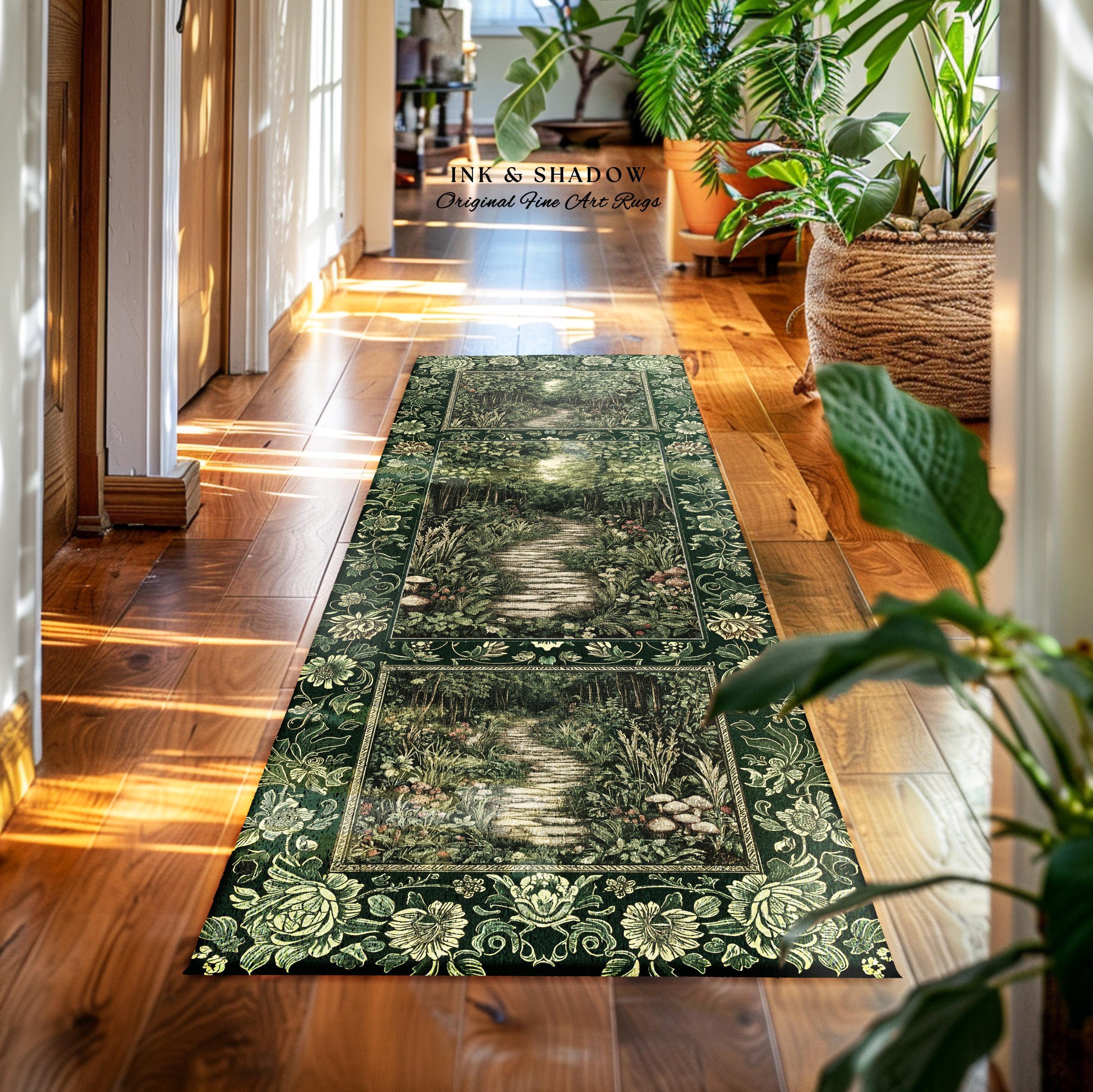 Ethereal Woodland Meadow Runner Rug | Dark Academia Folklore Fairy