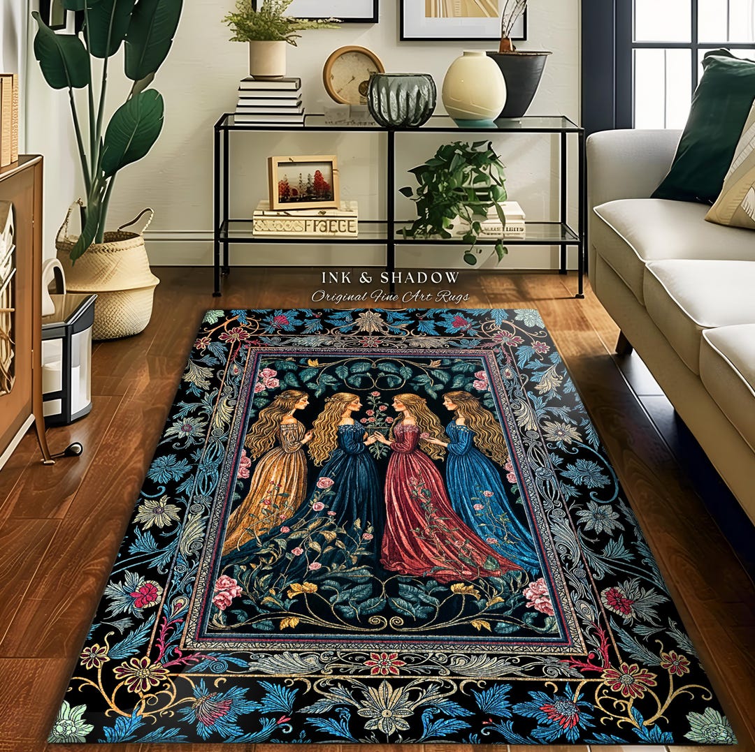 Wicca Rugs Wiccan Witchcraft Moody Area Rug | Whimsigothic Dark Fairytale Gothic ...