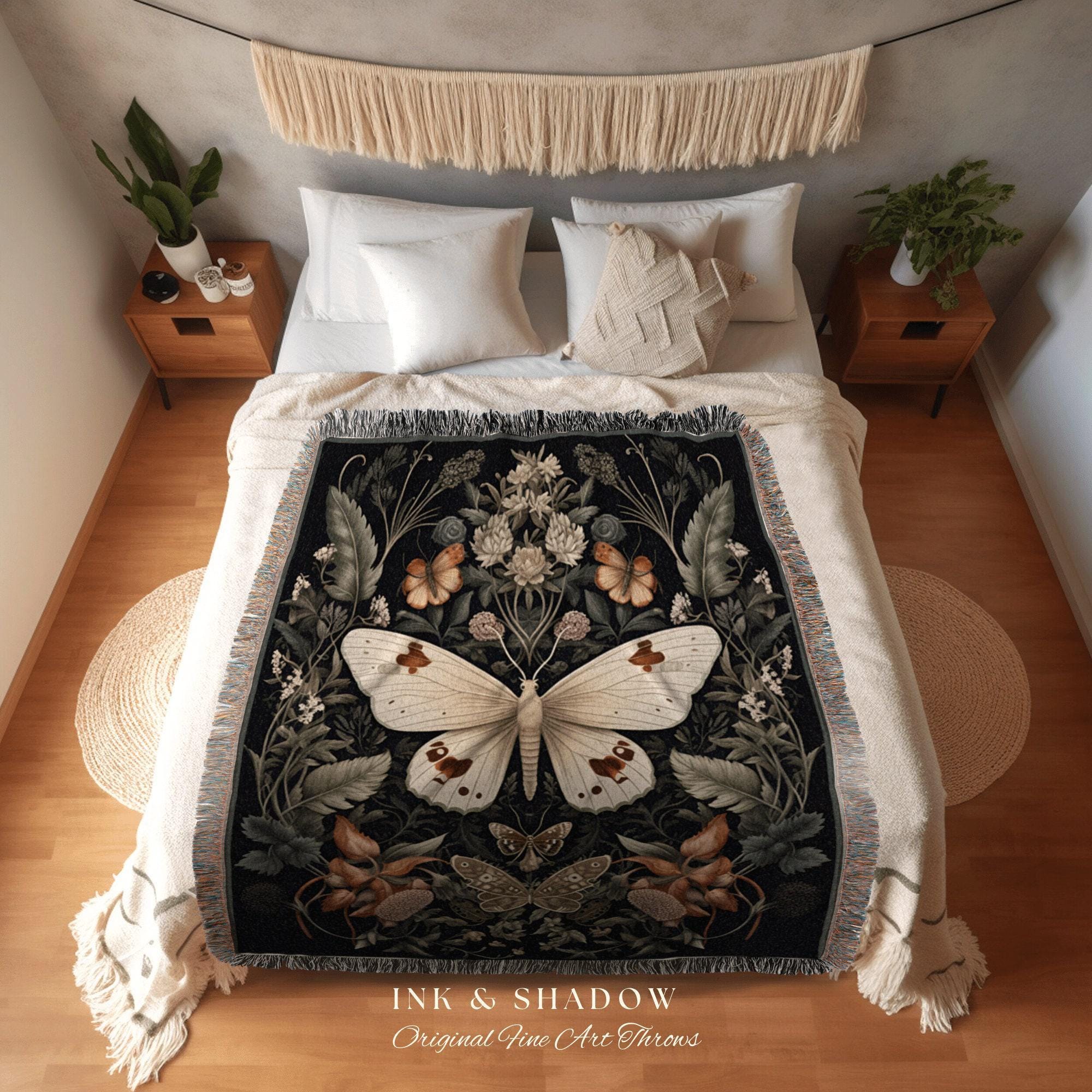 Fairy Grunge Moth Tapestry | Witchy Aesthetic Room Decor 