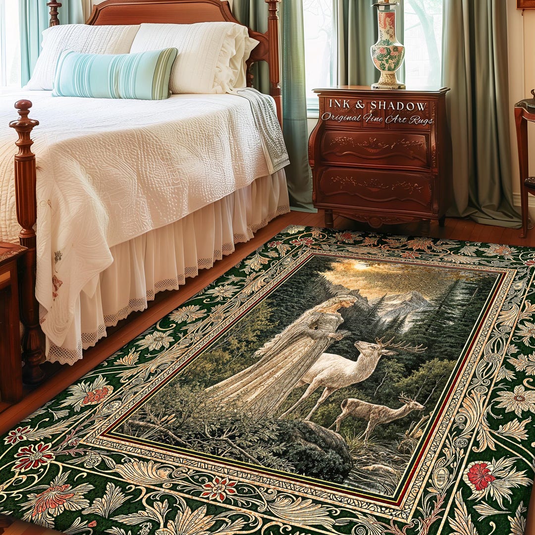 Fantasy Rug Collection Enchanted Lands Medieval Area Rug | Gothic Landscape Fantasy Accent Rug ...