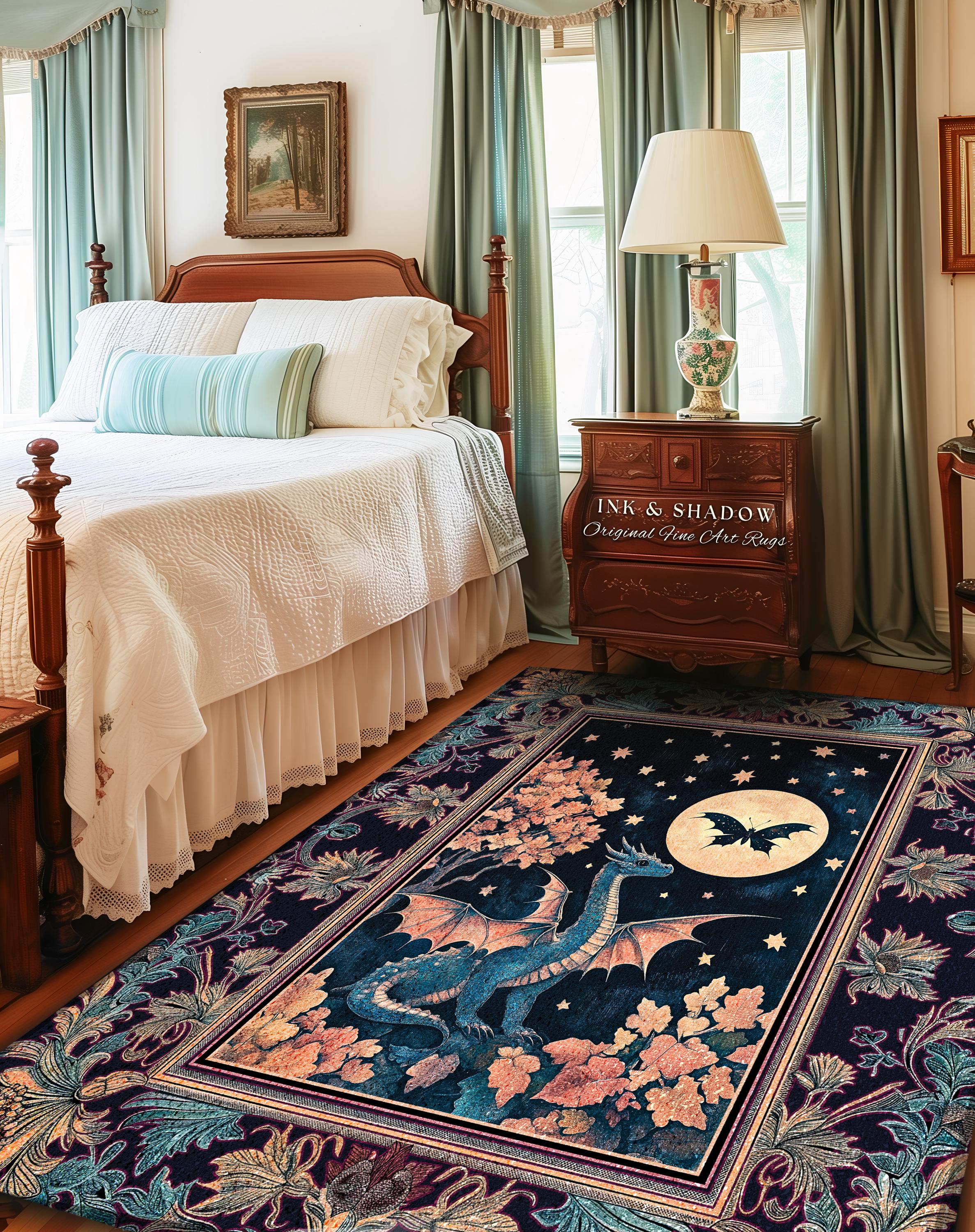 Enchanted Rug Enchanted Fall Forest Celestial Dragon Rug Whimsical Starry Night ...
