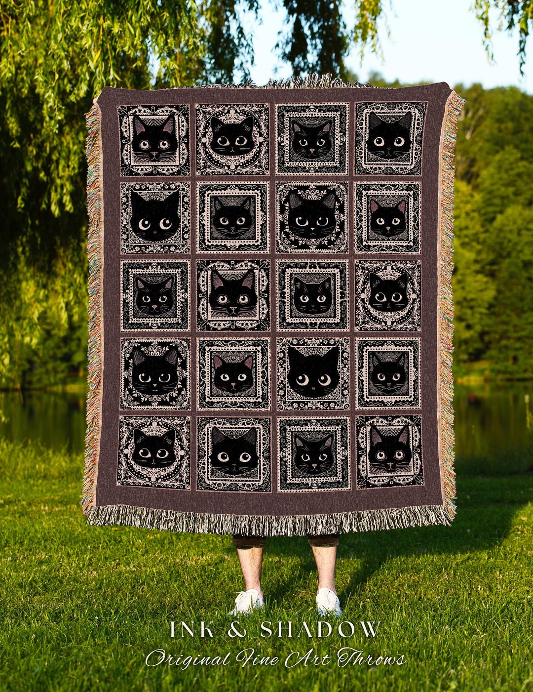 Ancient Magic Black Cats Quilted Blanket NCU0TH278 main image 0