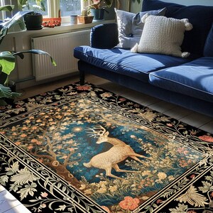Forest Spirit Mystic Deer Rug | Cottagecore Room Decor William Morris ...