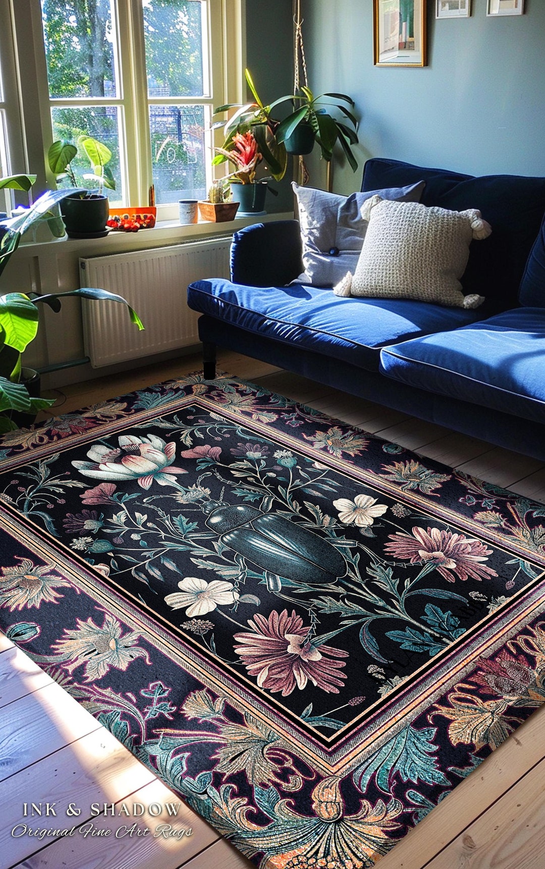 Witchy Whimsigothic Scarab Beetle Rug Enchanted Dark Academia Decor ...