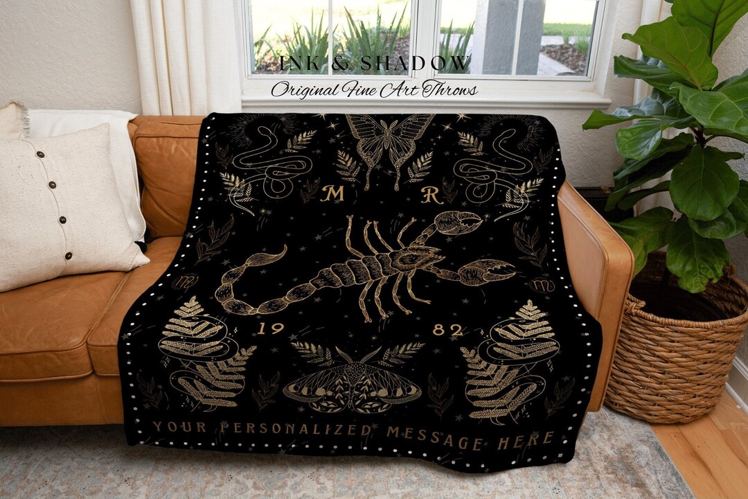 Scorpio Astrology Blanket Scorpio Tapestry Custom Star Sign Goth Woven