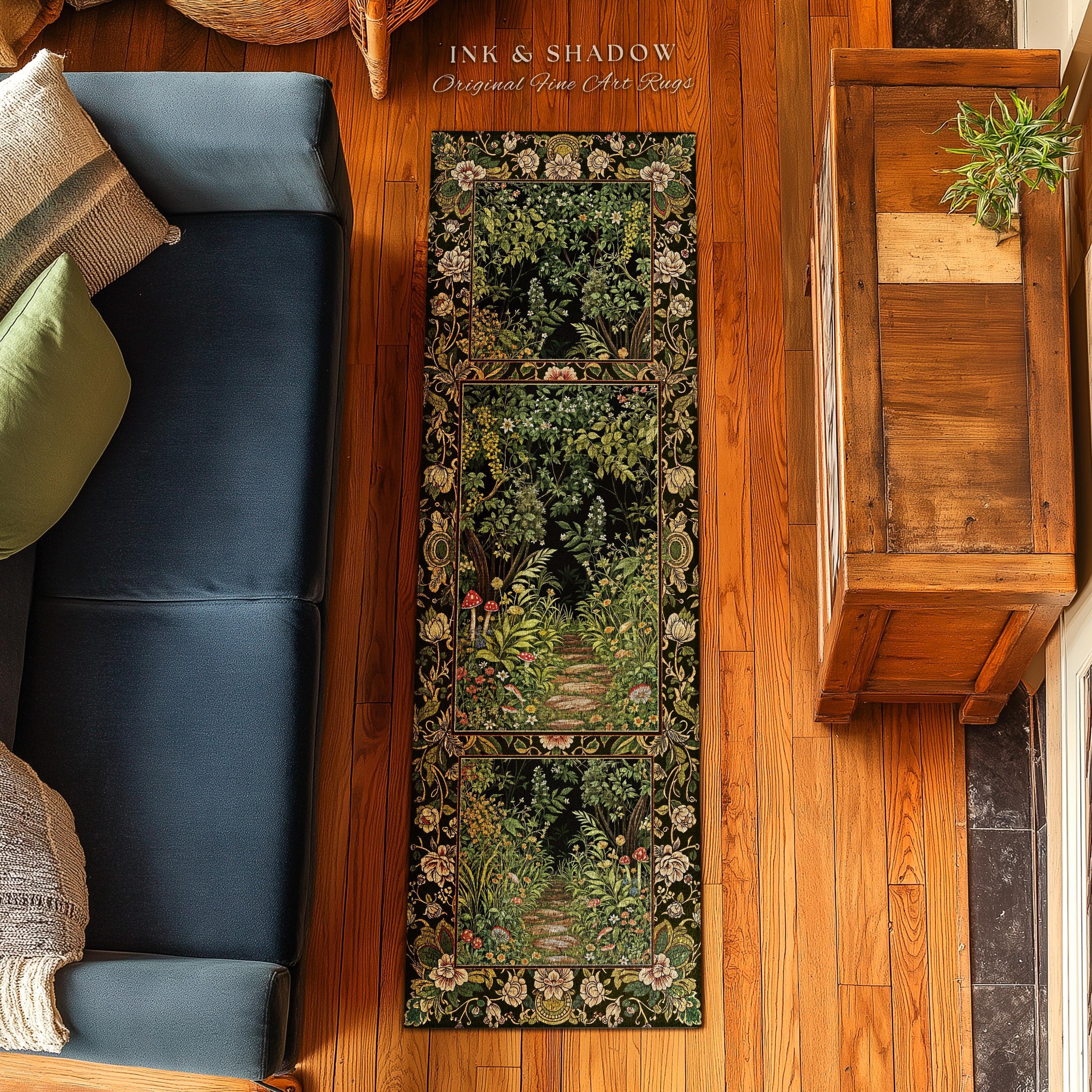 Toadstool Rug Toadstool Forest Mystical Mushroom Runner Rug | Dark Academia Folklore ...