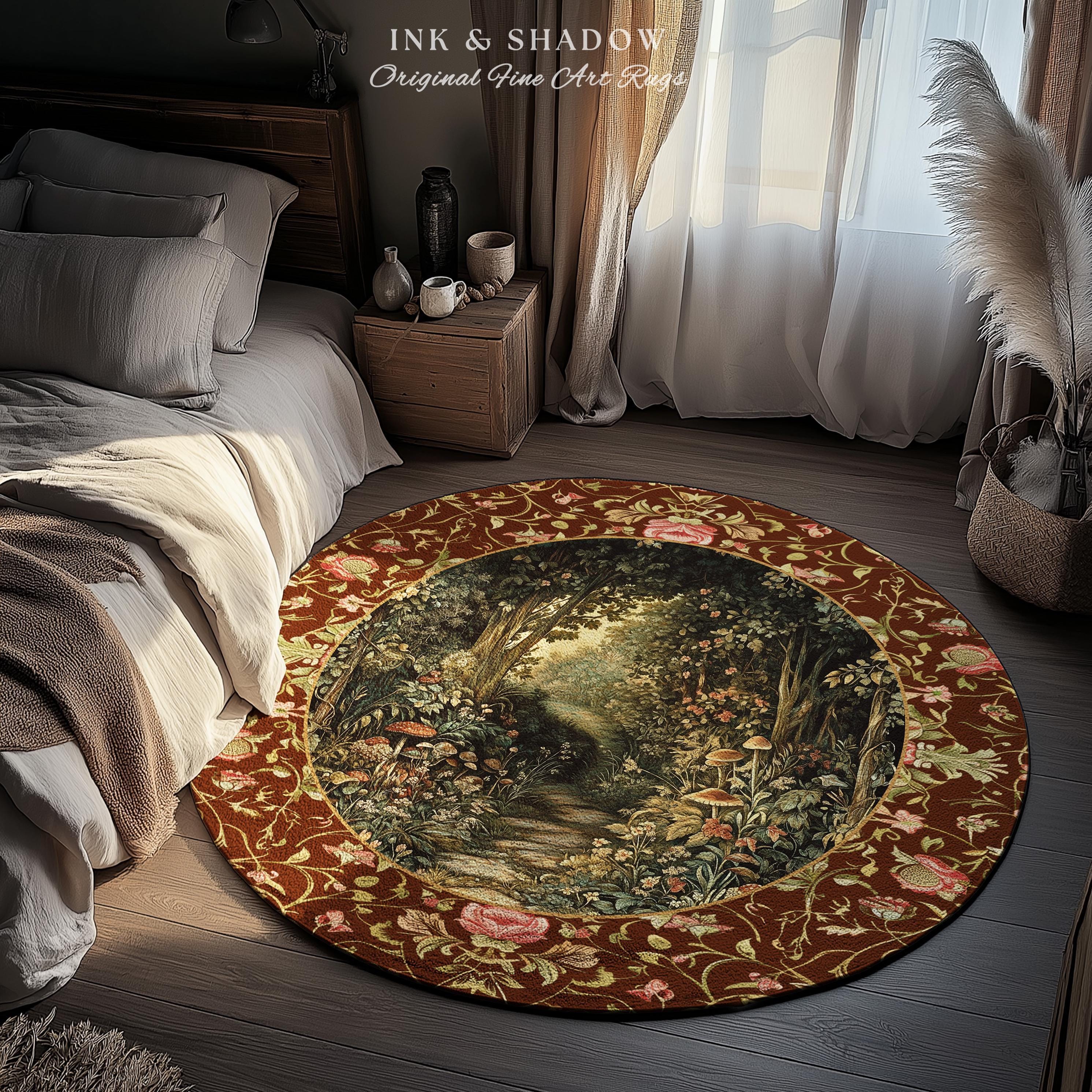 Angel Fairy Rug Fairy Ethereal Forest Round Area Rug | Mystic Dark Academia Folklore ...