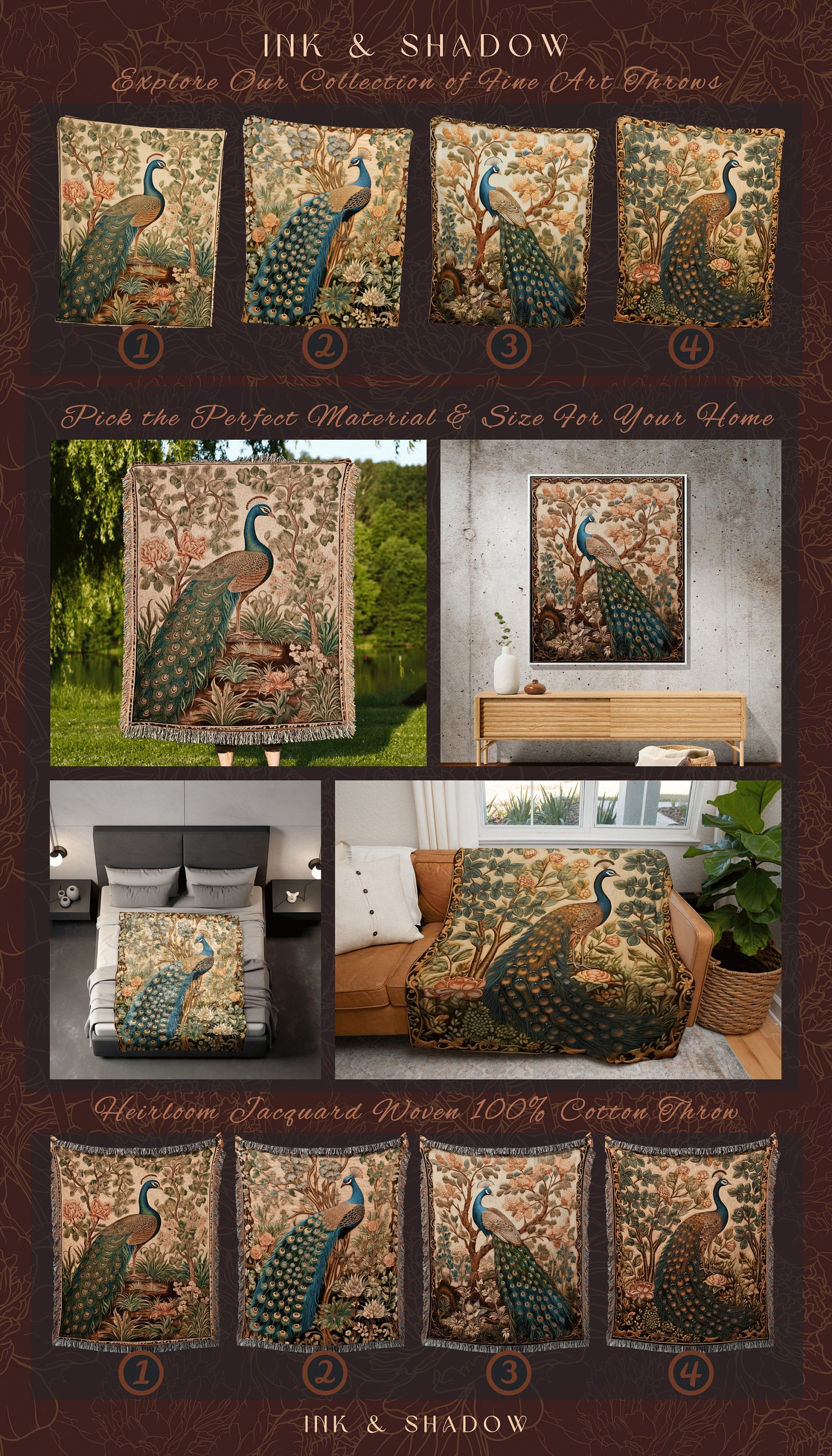 Eclectic Floral Woven Tapestry | Woodland Maximalist Fairycore Room Decor Woven Tapestry William ...