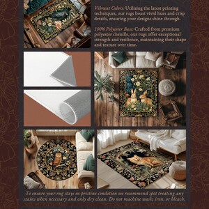 Mystic Woodland Fox Rug Cottagecore Room Decor William Morris Inspired ...