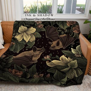 Starry Sky Bat Tapestry Blanket | Celestial Tapestry Pastel Wall Art Bedroom Decor Astrology Bat Colorful Wall Art Whimsical Dark Art Floral Bild 6