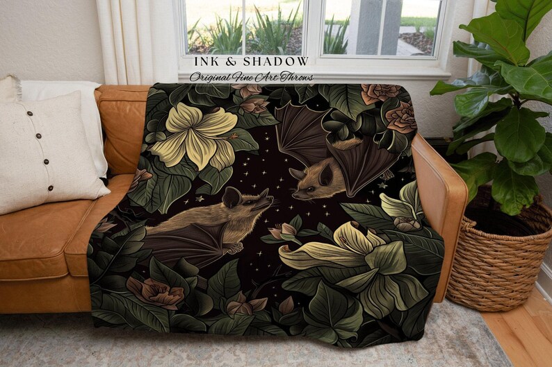 Starry Sky Bat Tapestry Blanket | Celestial Tapestry Pastel Wall Art Bedroom Decor Astrology Bat Colorful Wall Art Whimsical Dark Art Floral Bild 6