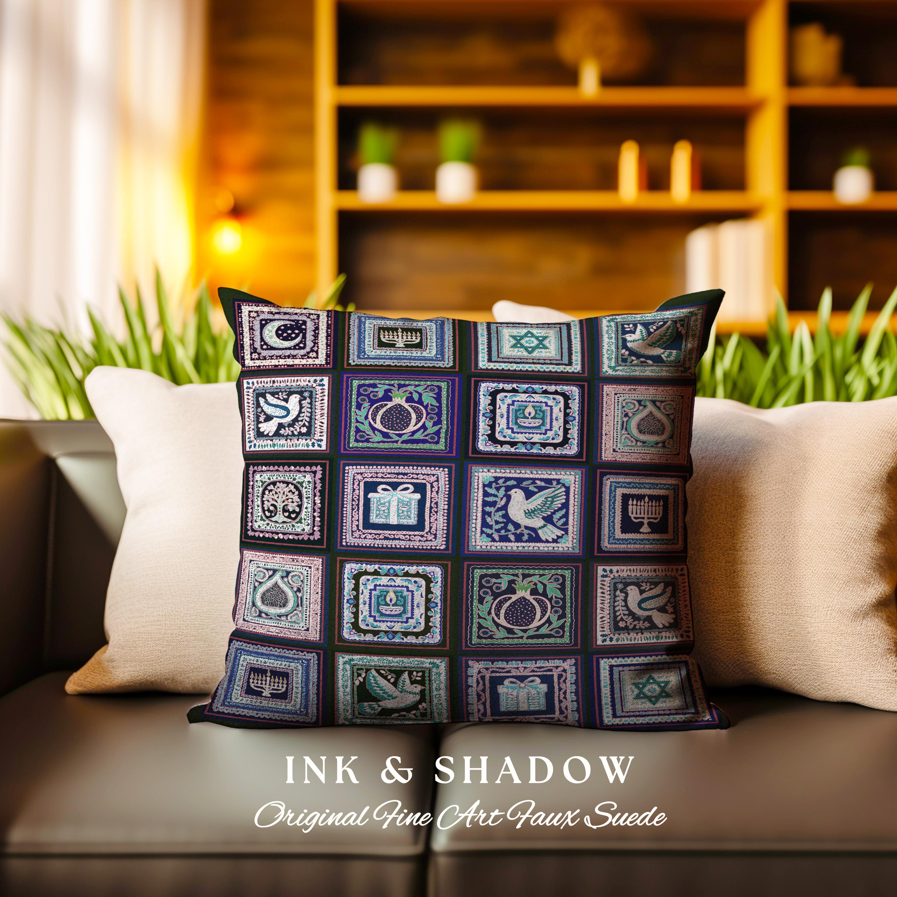 Bohemian Jewish Folk Art Pillow Eclectic Hanukkah Heritage Tapestry ...