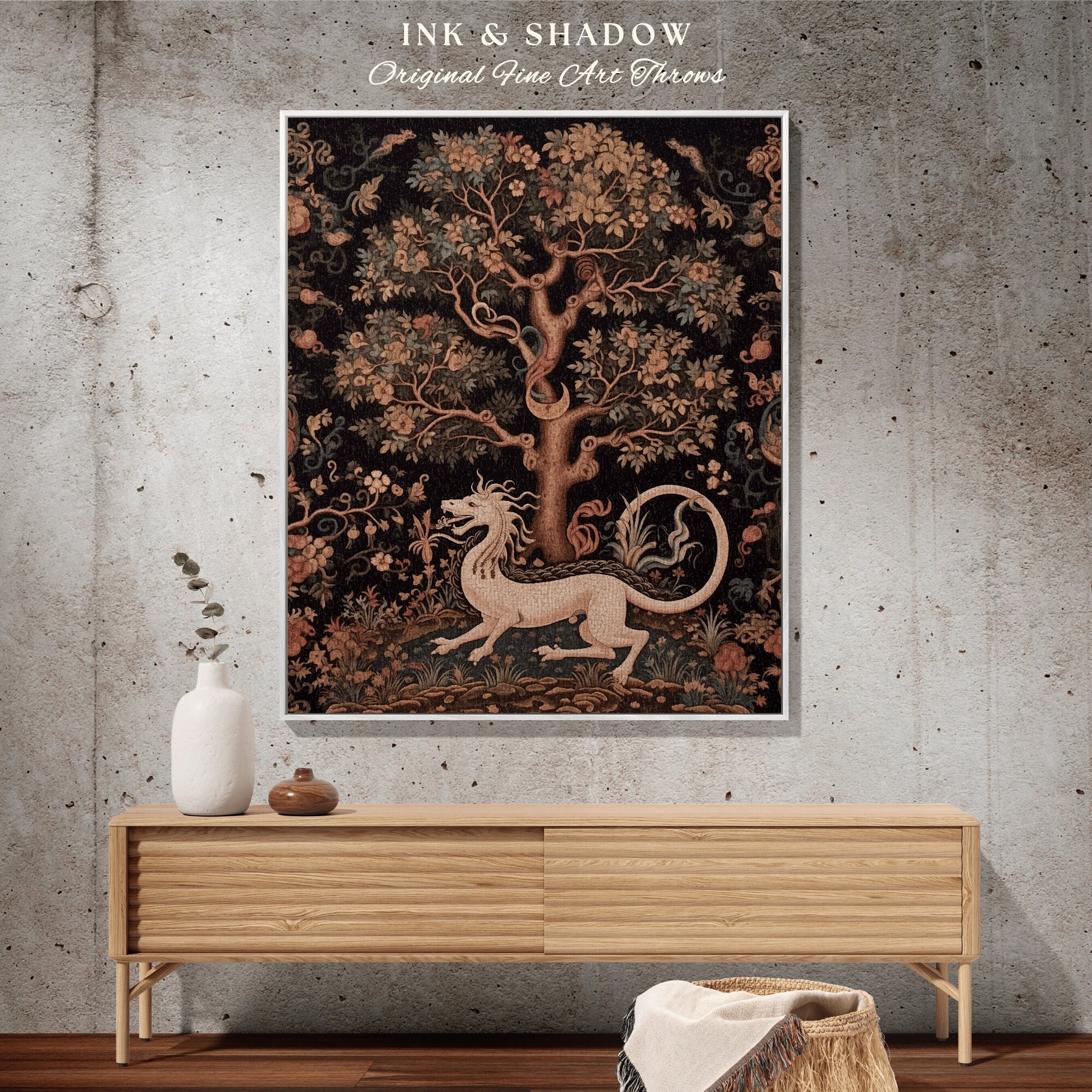 Sleeping Dogs Trippy Purple Dragon Tapestry Gothic Moon UK