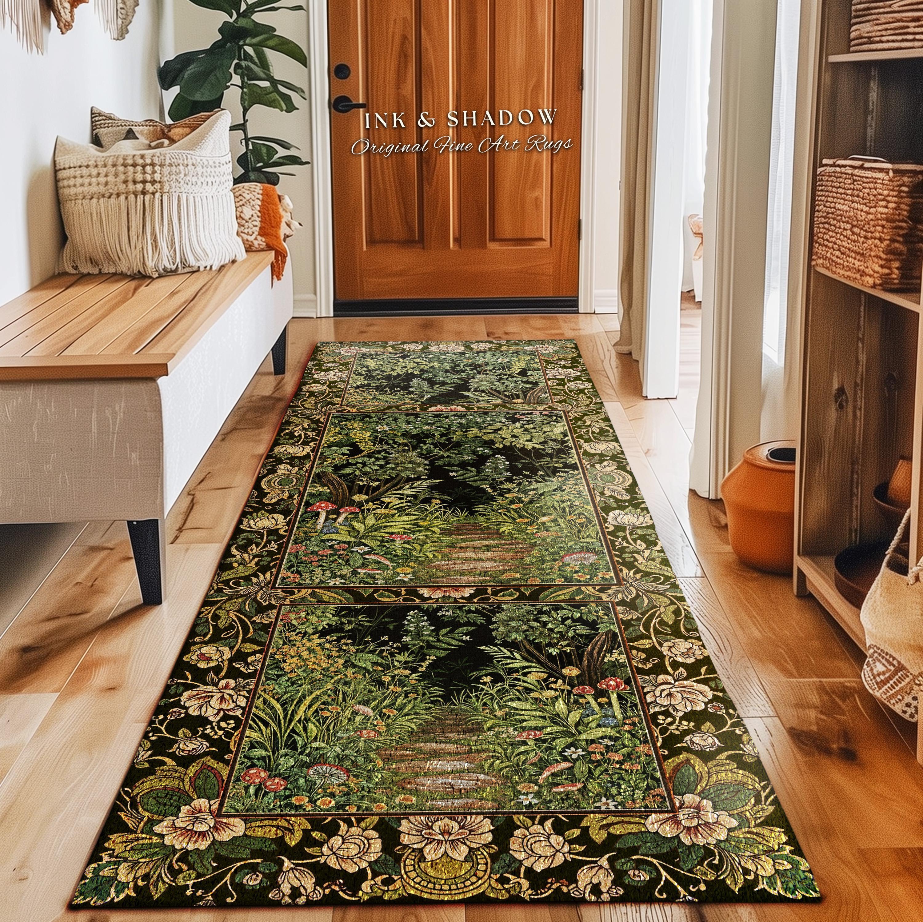 Toadstool Rug Toadstool Forest Mystical Mushroom Runner Rug | Dark Academia Folklore ...