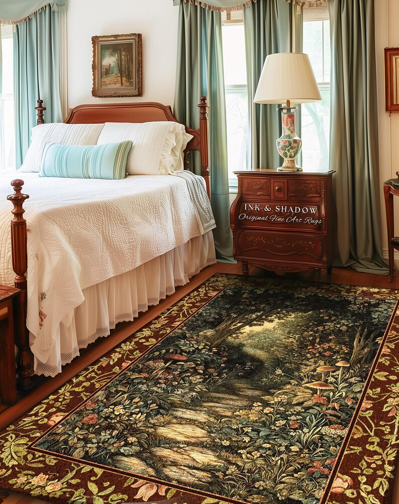 Fairy Blue Rug Fairy Ethereal Forest Round Area Rug | Mystic Dark Academia Folklore ...