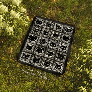 Black Cats Blanket Cute Cozy Gothic Decor Dark Cottagecore Tapestry Throw Witchy Decor Bedroom Gift for Cat Lovers Fall Halloween Blanket image 9