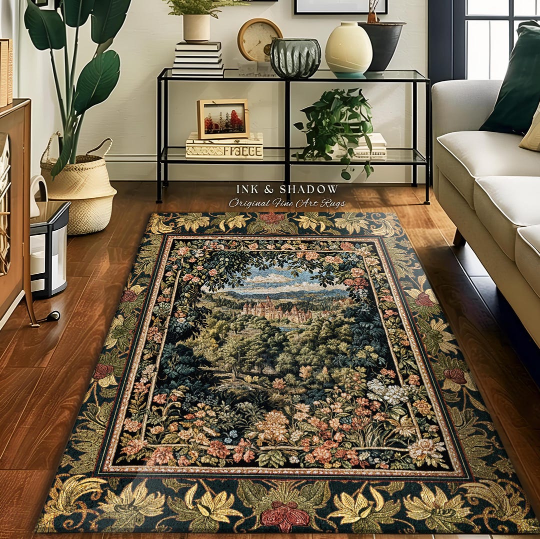 Fantasy Castle Botanical Area Rug | Fairycore Princess Bedroom Woodland ...