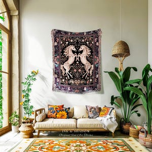 Purple Dreamy Unicorn Tapestry main image 1