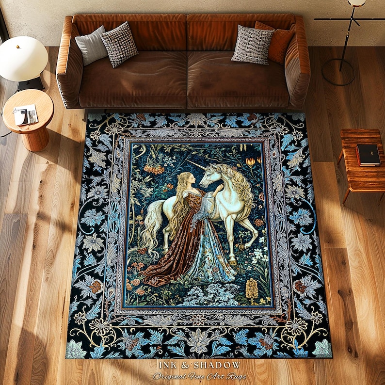 Medieval Rug Square Moody Medieval Rococo Area Rug | Vintage Fantasy Bedroom Home Decor ...