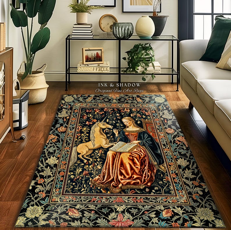 Cottagecore Fairytale Accent Rug | Romantic Folklore Decor Dark ...