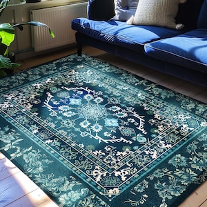 Vintage Pomegranate Floral Whimsigoth Rug Enchanted Botanical