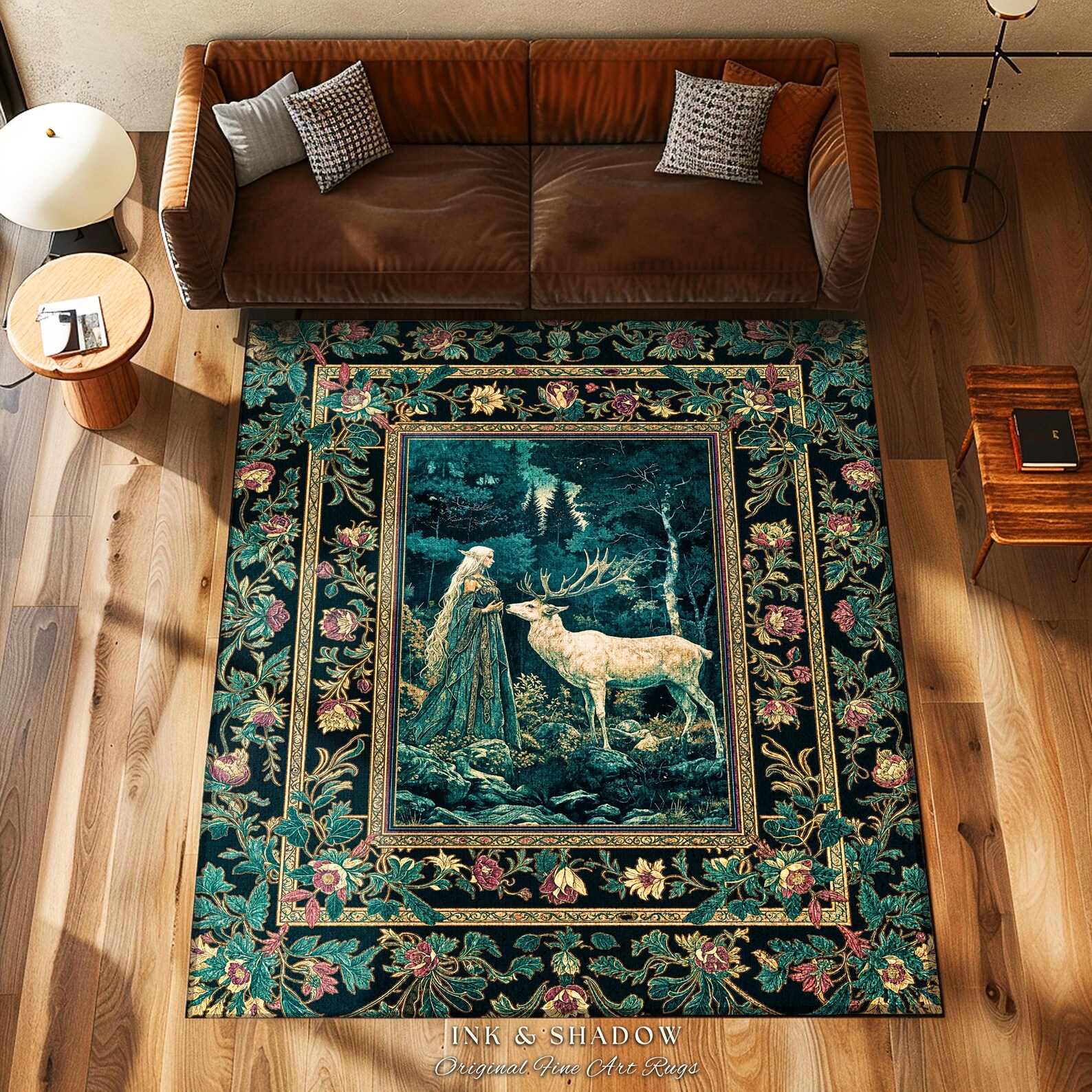 Moody Magic Forest Spirits Accent Rug | Dark Nature Renaissance ...