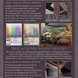 The image is a comparison between printed fabric and woven Jacquard fabric, featuring images of the fabrics in different colors and textures.