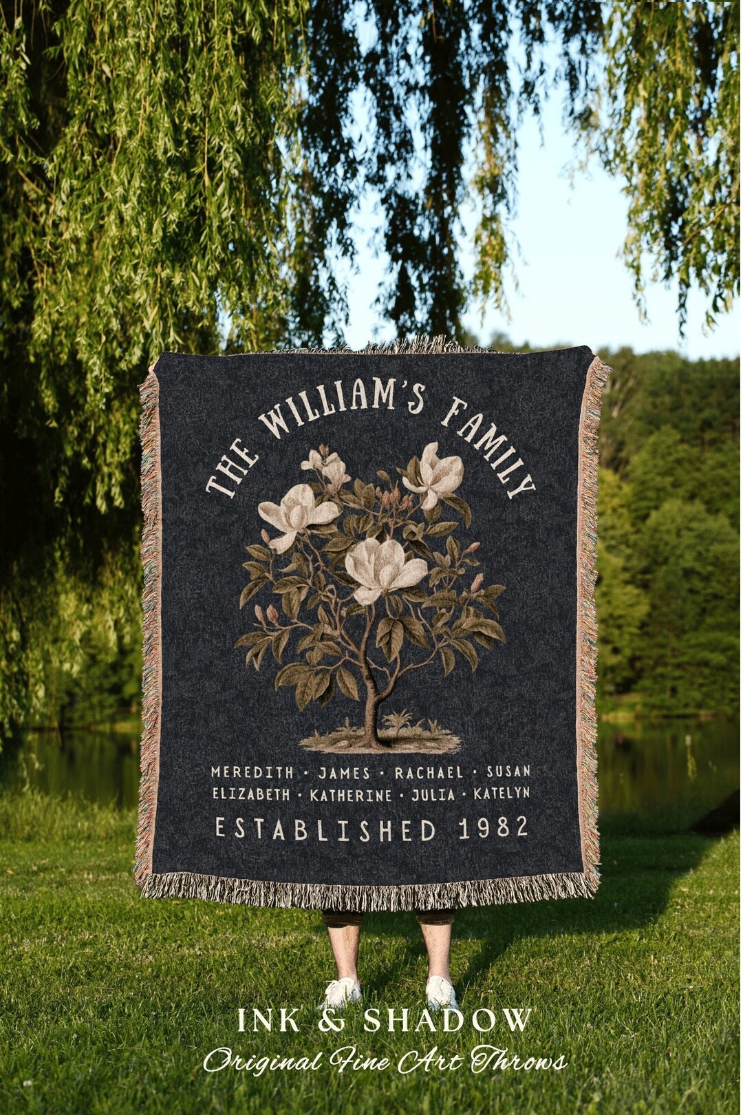 Family Tree Blanket Woven Tapestry | Family Tree Wall Art Blanket ...